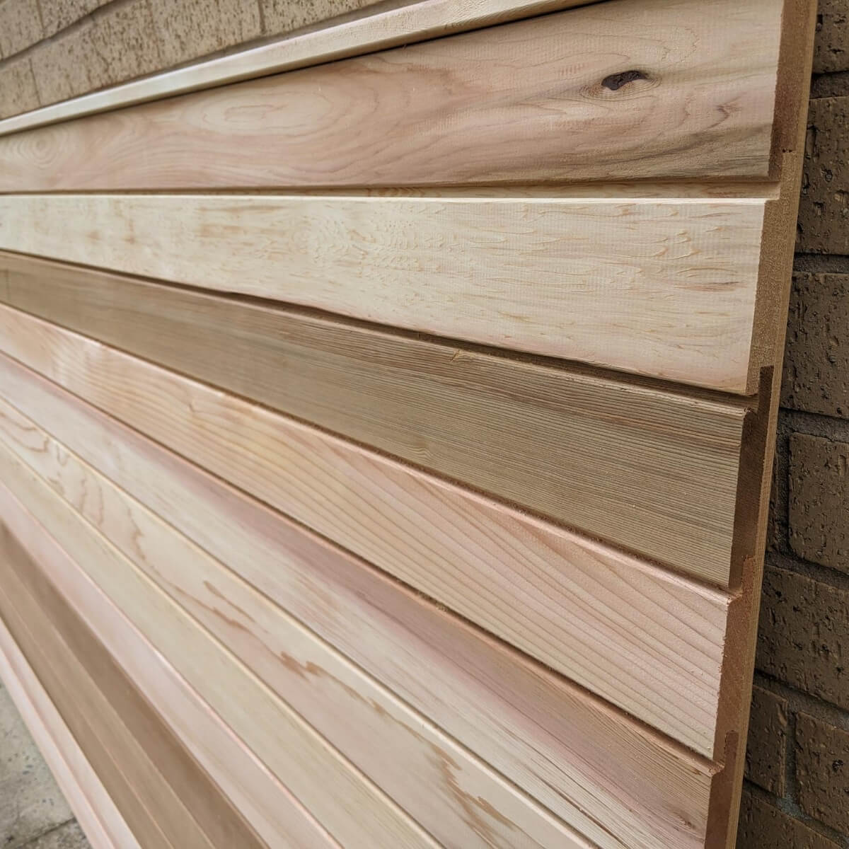 Contemporary Solid Cedar Fence Panel Slatted Screen Fencing