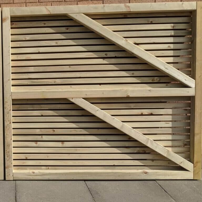 The tanalised driveway gate uses joinery grade framing timber.