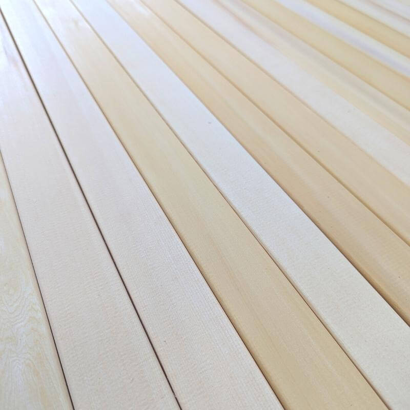 Our yellow cedar slats give customers a stunning alternative to that of Red Cedar and Siberian Larch.