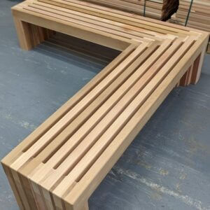 Our L-Shape Cedar corner benches are made using premium Canadian Western Red Cedar.